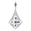 Sterling Silver Blue Sapphire and .17 CTW Diamond Pendant Ref 3296897